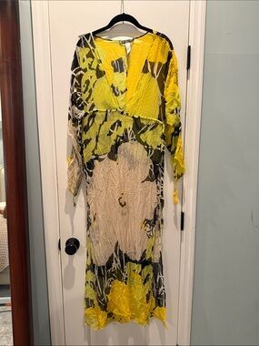Diane Von Furstenburg silk dress sheer sz small